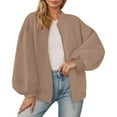 thumbnail image 2 of Bomber Jacket for Women 2025 Fall Long Sleeve Lightweight Zip Up Casual Jackets with Pockets Outerwear, 2 of 6