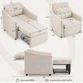 thumbnail image 7 of Bezseller 3-in-1 Convertible Sleeper Chair, Sleeper Chair with Adjustable Backrest for Apartment, Beige, 7 of 7