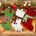 thumbnail image 5 of Whaline 3 Pack Knitted Christmas Stocking with Scarf Red Green White Hanging Stockings Classic Xmas Hanging Decorations for Christmas Party Home Fireplace Decor Family Friend Gift, 20inch, 5 of 7