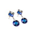 thumbnail image 1 of Aretes Ametrinaa con Cristal Swarovski Azul Rey Chapa de Oro 18k, 1 of 5