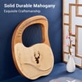 thumbnail image 3 of Portable 21 Metal Strings Lyre Harp Box Lyre Harp Spruce Topboard Mahogany Backboard String Instrument with Tuning Wrench Strings Picks Music Note Sticker, 3 of 7