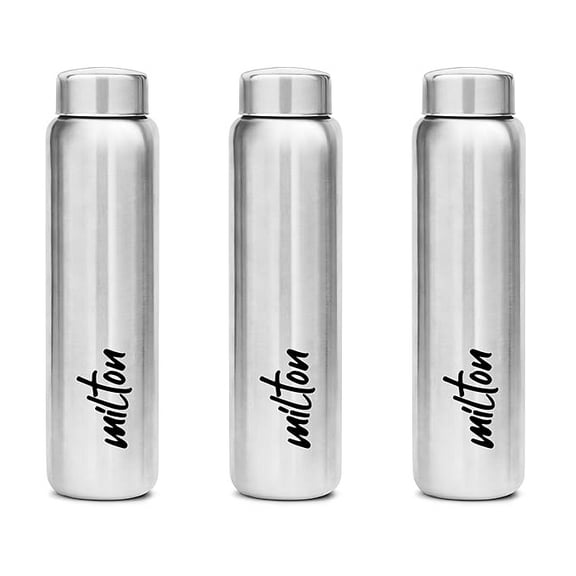 MILTON Aqua 1000 Stainless Steel Water Bottle 950 ml, Set of 3