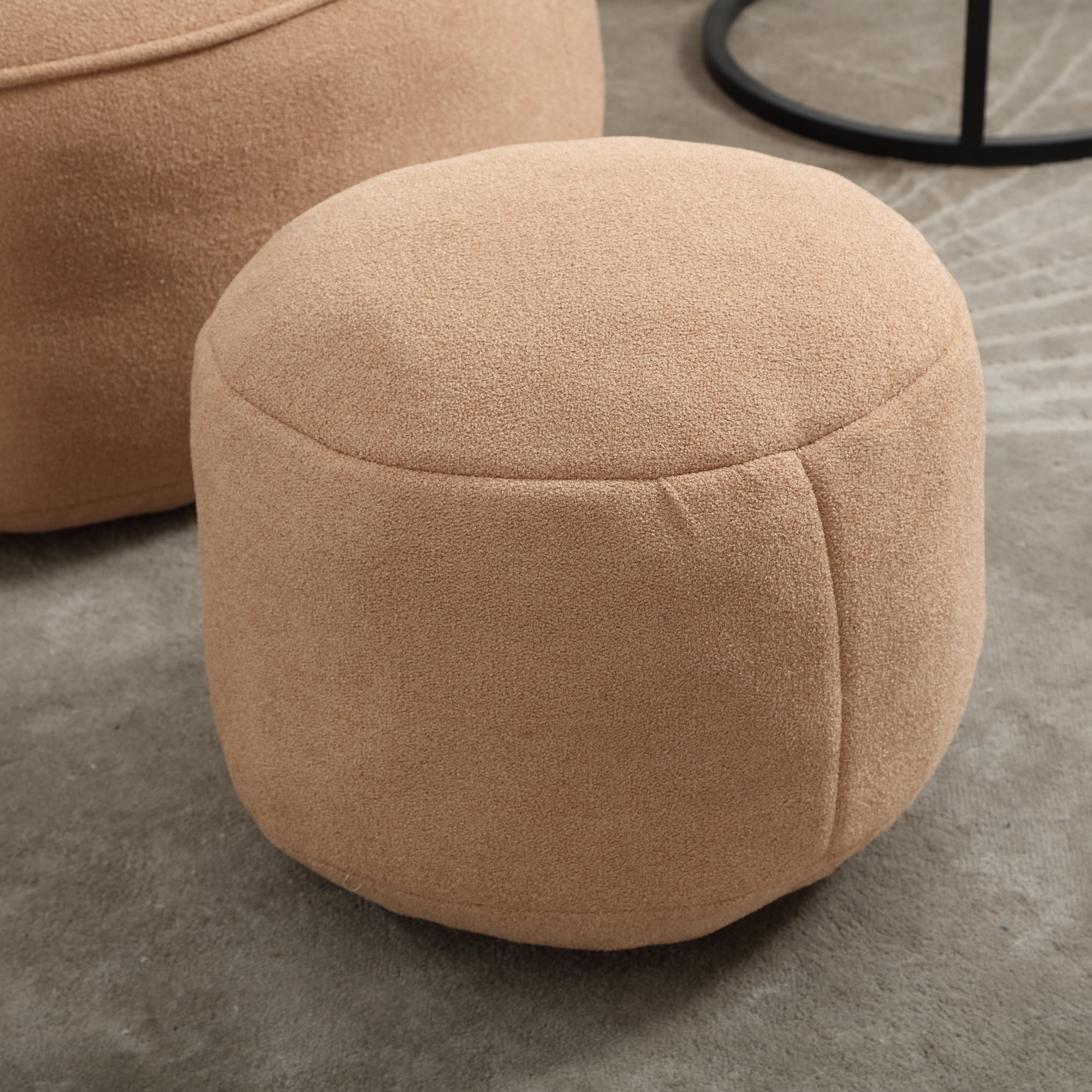 Bean Bag Chair With Footrest,Oversize Lazy Sofa Set with Ottoman,Upholstered Accent Chair Armchair for Adults & Kids,Tan
