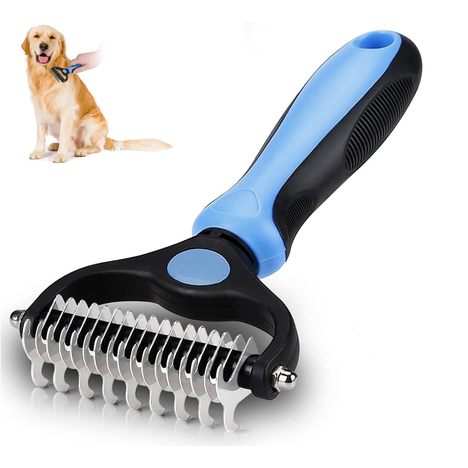 Pet Grooming Dematting Brush Double Sided Deshedding Brush for Dog