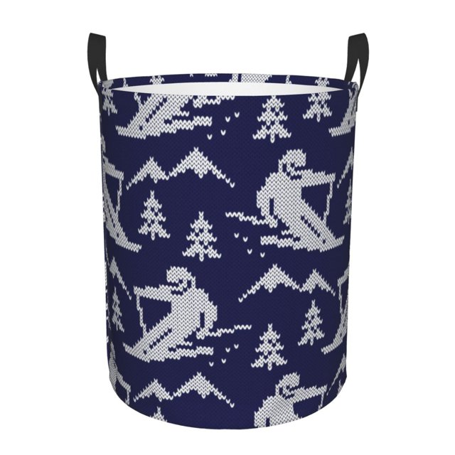 Fotbe Abstract Skiing Cesto de Ropa con Asas, Cesto Impermeable de Gran Capacidad, Bolsa de Lavado para Dormitorio, Cesto de Ropa con Ruedas y Asas-Small