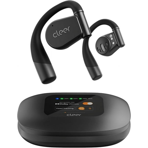 Cleer ARC 3 Écouteurs Ouverts - Dolby Audio, Snapdragon Sound Véritables Écouteurs Sans Fil, Batterie 50 H, Bluetooth 5.4, IPX7, Multipoint, Commandes Intelligentes, Étui Intelligent de Recharge Sans Fil, Ajustement Confortable, Noir