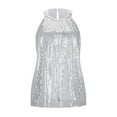thumbnail image 1 of WEAIXIMIUNG Carnival Women's New Solid Color Sequin Micro Elastic Sequin Vest, 1 of 9