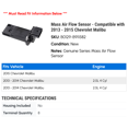 thumbnail image 2 of Mass Air Flow Sensor - Compatible with 2013 - 2015 Chevy Malibu 2014, 2 of 2