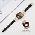 thumbnail image 3 of REQO Compatible with Apple Watch 49mm 46mm 42mm 45mm 41mm 44mm 40mm 38mm, Women Soft Leather with Shining Pearls Strap for iWatch Series 10/9 / 8/7 / 6/5 / 4/3 / SE/Ultra, 3 of 7