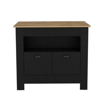 We Have Furniture Kitchen Island Geneva, Kitchen, Black / Macadamia