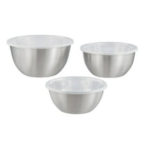 Mainstays 6-Piece Brushed Stainless Steel Mixing and Storage Bowl Set with Lids