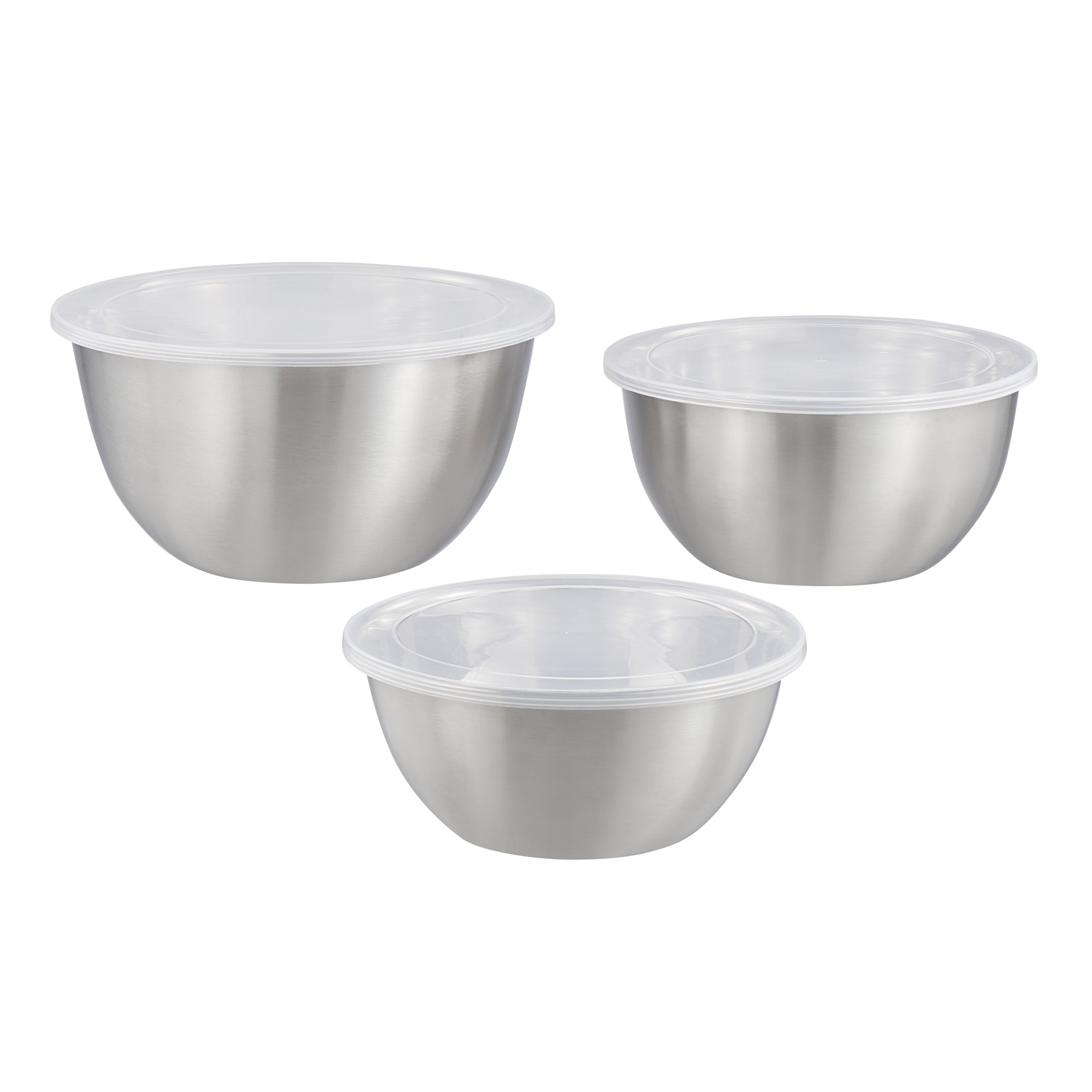 Mainstays 6-Piece Stainless Steel Mixing Bowl Set with Lids photo 1