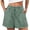 CNO43-Green, variant on Women'S Elastic Waist Summer Lounge Shorts With Pockets Casual Linen Shorts Knot Front Eyelet Boho Casual Loose Shorts Beige 2XL