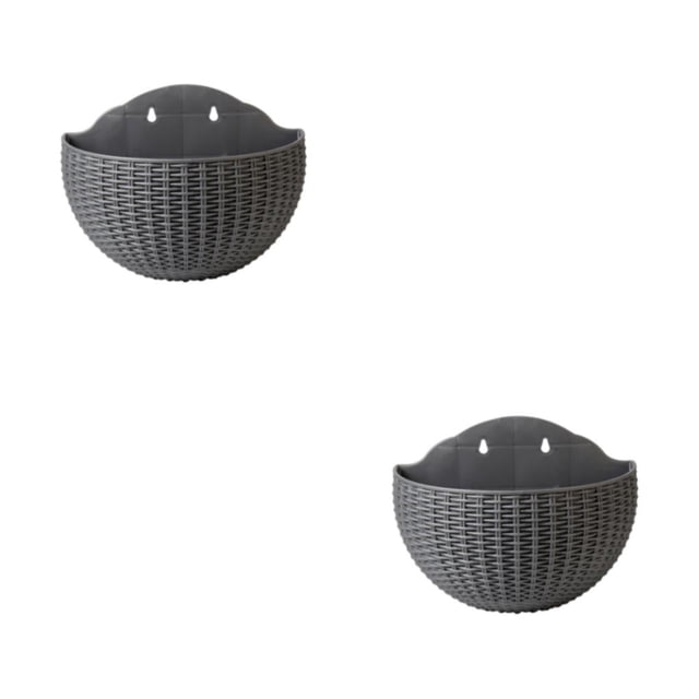 Estructura de doble capa Cateissary para maceta de plástico de pared Gris 2Conjunto