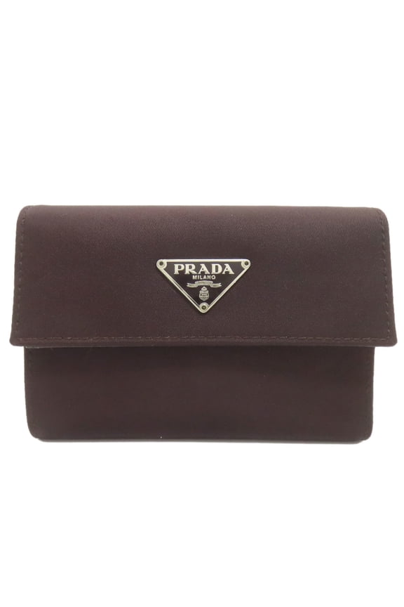 Pre-Owned Prada logo hardware bifold wallet nylon material women's PRADA