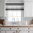 thumbnail image 3 of Black Gray Valance Curtains for Kitchen/Living Room/Bathroom/Bedroom Window, Rod Pocket Small Topper Half Short Window Curtains Voile Sheer Scarf, Farmhouse Vintage Gradient Wooden Plank 42"x12", 3 of 8