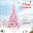 thumbnail image 4 of Costway 7.5FT Pre-Lit Snow Flocked Pink Christmas Tree 1100 Tips w/ 450 Lights & 8 Modes, 4 of 10