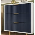 thumbnail image 4 of 3 Drawer Dresser for Bedroom, Fluted Modern Nightstand with Deep Drawers, Chest of Drawers with Wide Top, Wooden Dresser Organizer, Side Table, 4 of 6