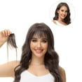 thumbnail image 4 of Momihoom Clip in Bangs Synthetic Hair Extensions One Piece in Fringe Natural Flat Air Bangs, 4 of 6
