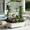 White, variant on AwayHome 73"H x 47"W x 16"D Black Galvanized Metal Slatted Outdoor Privacy Planter Box with Trellis and Wheels