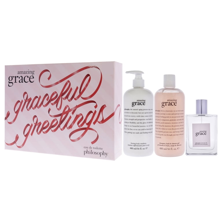 Philosophy Amazing Grace Jumbo Set , 3 Pc Gift Set 4oz EDT Spray
