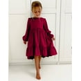 thumbnail image 5 of Larisalt Dresses For Girl,Girls Long Sleeve Velvet Casual Christmas Holiday Shiny Party Dress Red, 5 of 5
