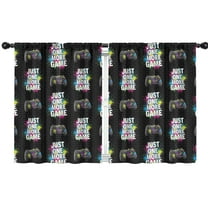 Blackout Kids Curtains,Colorful Text Games Black Pattern Childrens Insulated Curtains Set Of 2,Bedroom Essentials,Toddler Room Decor 42"x54"