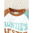 thumbnail image 4 of Auntie's Bestie Girl Summer Outfit Sets Short Sleeve Color Block Shirt Shorts with Pockets Clothes, 4 of 5