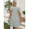 thumbnail image 7 of Chiclily Summer Dresses for Women Ruffle Sleeve Midi Dress Boho Beach Sundress with Pockets, Spots XL, 7 of 7