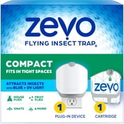 Zevo Compact Flying Insect Trap - 1 Plug In Device & 1 Cartridge