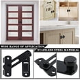 thumbnail image 3 of Pestillos de puerta con pestillo abatible, pestillo de bloqueo de puerta de seguridad para cerca de madera de granero, puertas corredizas francesas, herrajes para puertas de acero inoxidable, 3 of 5