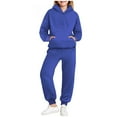 thumbnail image 2 of HAOTAGS Teen Girls 2 Piece Sweatsuits(4-15), Long Sleeve Hoodie with Sweatpants Set Blue 3-4 Years, 2 of 6