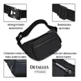 thumbnail image 4 of Riñonera Deportiva Quanna Cangurera Impermeable Para Hombre Y Mujerriñonera Para Correr Impermeable, Cangurera De Senderismo Al Aire Libre, Riñonera De Viaje Con Cinturón Ajustable, Bolsa Negro, 4 of 8