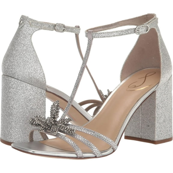 Sam Edelman Women's Donnie Block Heel Sandal Soft Silver 10M