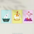 thumbnail image 5 of Pack of 3 Kids Bedroom Cute White Happy Elephants Yellow Pink Blue Bright Pastel Colour Unframed Wall Art Living Room Prints Set, 5 of 5