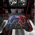 thumbnail image 2 of Erosebridal Teens Gamepad Bedding, Futuristic Lightning Bed in a Bag, Blue Red Reversible Bed Set, Ultra Soft Room Decoration, 7pcs, 2 of 6