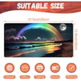 thumbnail image 2 of Desk Mat, Rainbow and Full Moon Desk Pad, Beach at Night Large Gaming Mouse Pad for Desk, 31.5"x11.8" Extended Big Computer Keyboard Mouse Pad with Non-Slip Base and Stitched Edge, 2 of 13