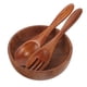 thumbnail image 1 of 1 juego de ensaladera de madera con cuchara y tenedor, recipiente de madera para comida, recipiente para comida para el hogar., 1 of 8