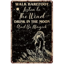 Witchy Wall Prints Be Magick Witch Tin Sign Decoration Vintage Chic Metal Poster Wall Decor Art Gift for Home Bar Cafe Garage Outdoor Man Cave 12x8 inch