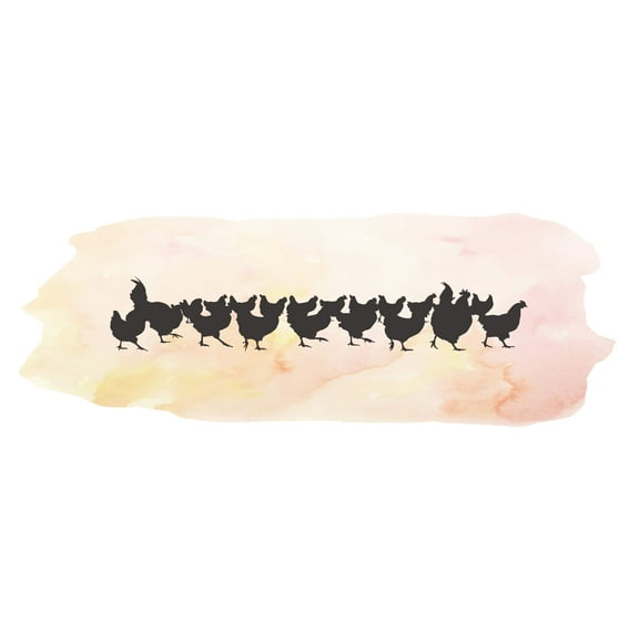 Animal Wall Decals for Children Playroom - A Group of Roaming Chickens Chicken DIY & Creativity Boy Girl Bedroom Wall Sticker - Size: 10 In x 4 In