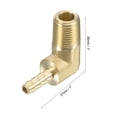 thumbnail image 3 of Uxcell Brass Hose Barbed Fitting Elbow Male Thread Right Angle Pipe Connector 3/16", 3 of 6
