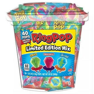 Ring Pop Sours Christmas 3 Count Bag - Oversized Candy Jewelry