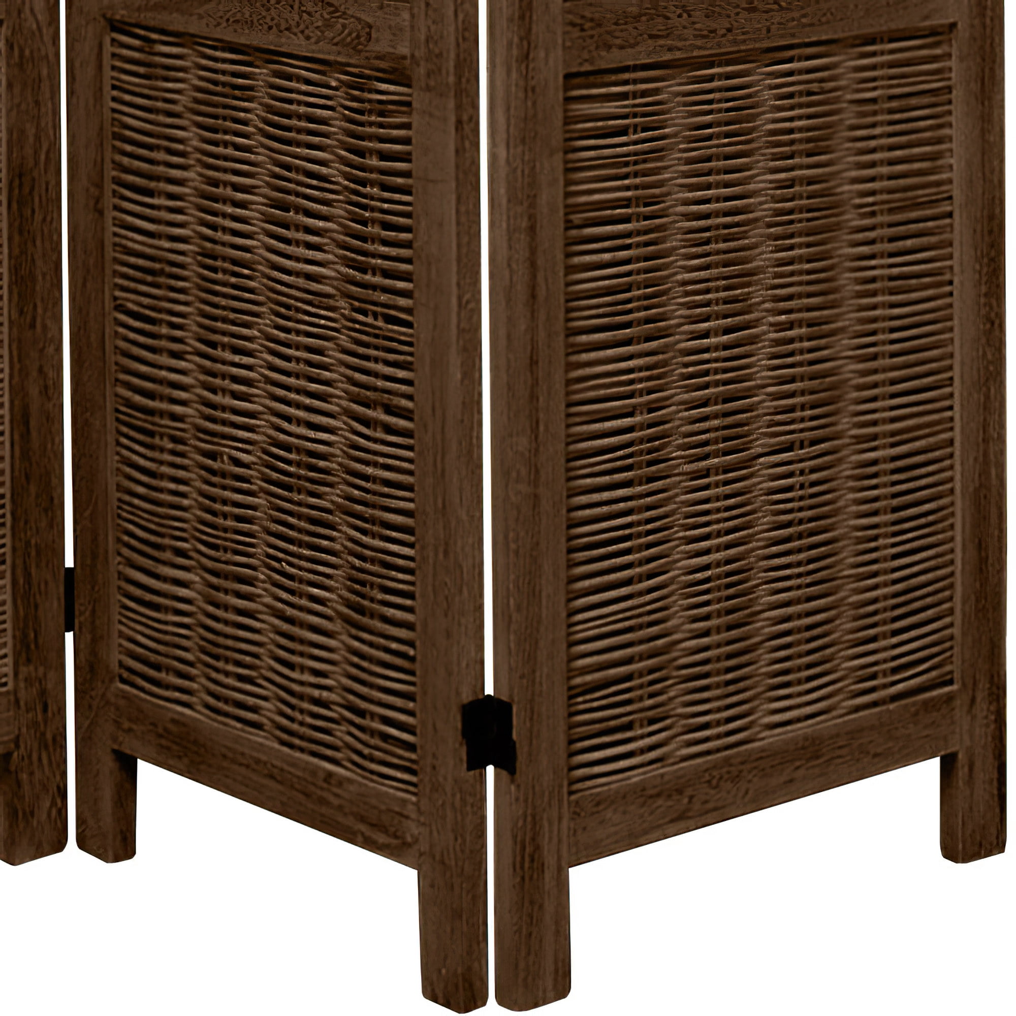 Oriental Furniture 5 1/2 ft. Tall Bamboo Matchstick Screen - Brown - 4 Panel