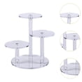 thumbnail image 6 of Esquirla Round Acrylic Display Riser Stand Display Rack Jewelry Display Stand 3 Layer for Rings Watches Mini Figurines Action Figures, 6 of 8