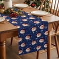 thumbnail image 3 of Christmas Western Santa Claus Table Runner 13x90in Non-Slip Cotton Linen Table Runners, Winter Snowflakes Navy Blue Dresser Scarves TableRunner for Dinner Kitchen Dining Wedding Party, 3 of 9