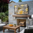 thumbnail image 3 of Outdoor TV Cover 68x42x4.5in, Coffee Cup Bee Gnome Black Buffalo Plaid Weatherproof TV Screen Protector with Zipper, Yellow Daisy Flower Outside Television Cover Fits Up to 70-75", 3 of 9