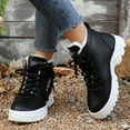 thumbnail image 2 of XIMIN Women's Chunky White Sneakers Plus Velvet New Versatile Warm High Top Boots Korean Style Winter Boots with Waterproof Artificial Leather and Fleece Lining Shoes, 2 of 7