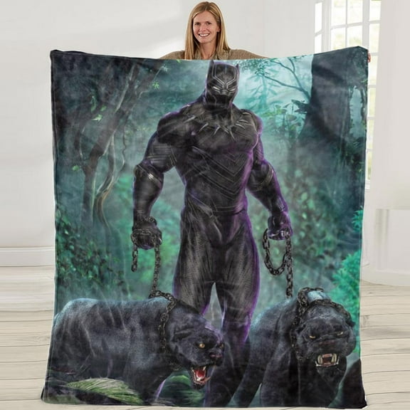 Black Panther Throw Blanket Gift Flannel Soft and Lightweight Microfiber 50X60 in