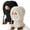 Beige, variant on 2 Pack Women Cozy Winter One Piece Knit Hat Scarf, Soft Elastic Fabric Thickened Warm Head Cap for Ladies Outdoor Hiking Running Cold Weather Wear Khaki M