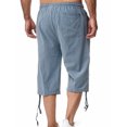 thumbnail image 4 of HIMONE Pantalon de Jogging Court en Lin pour Hommes, Capri de Course, sous le Genou, Taille Élastique, Pantalon de Détente avec Poche, Bas de Pyjama pour Dormir, 4 of 4